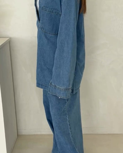 BUTTON DOWN DENIM SET