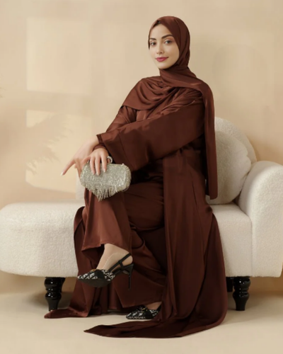 Premium Satin Modest Abaya Set