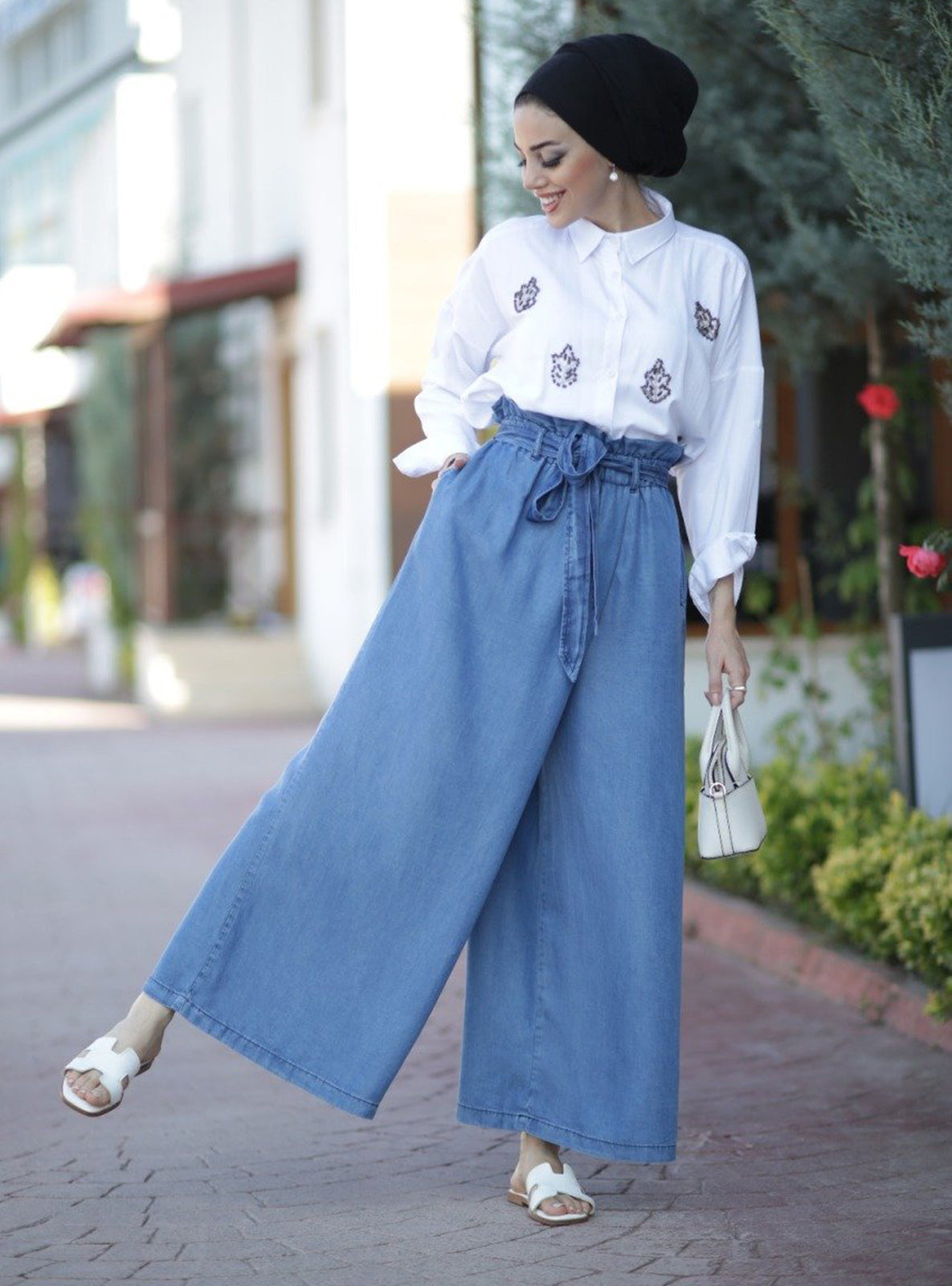 Skyline High-Waist Denim Trouser