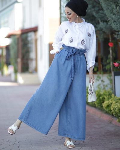 Skyline High-Waist Denim Trouser