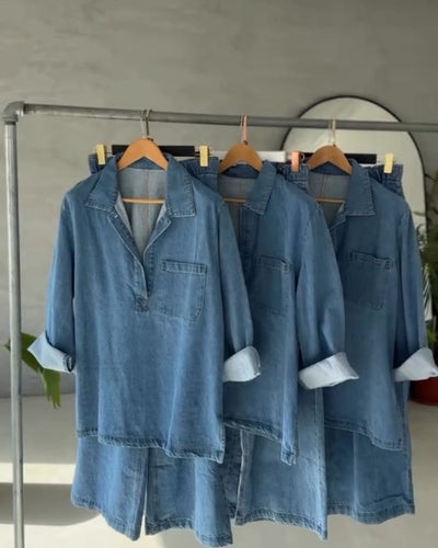 BUTTON DOWN DENIM SET
