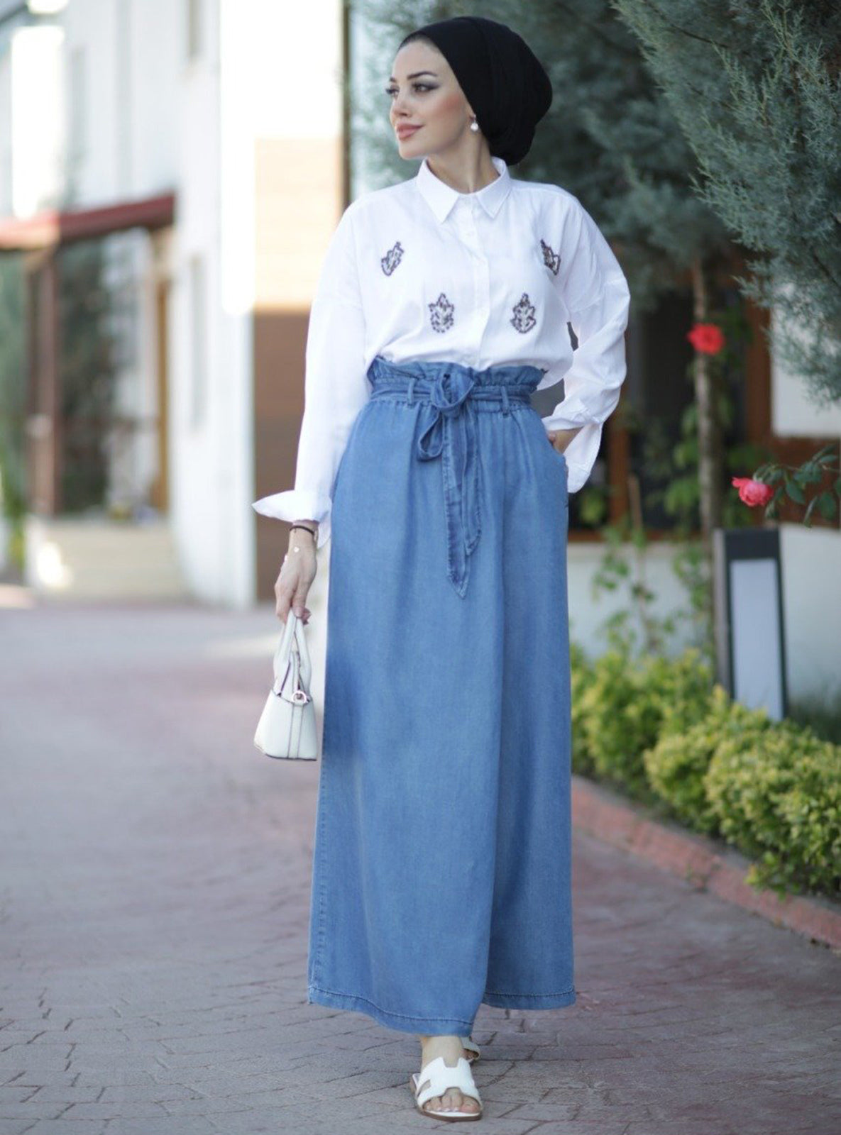 Skyline High-Waist Denim Trouser