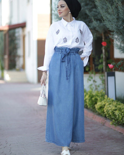 Skyline High-Waist Denim Trouser